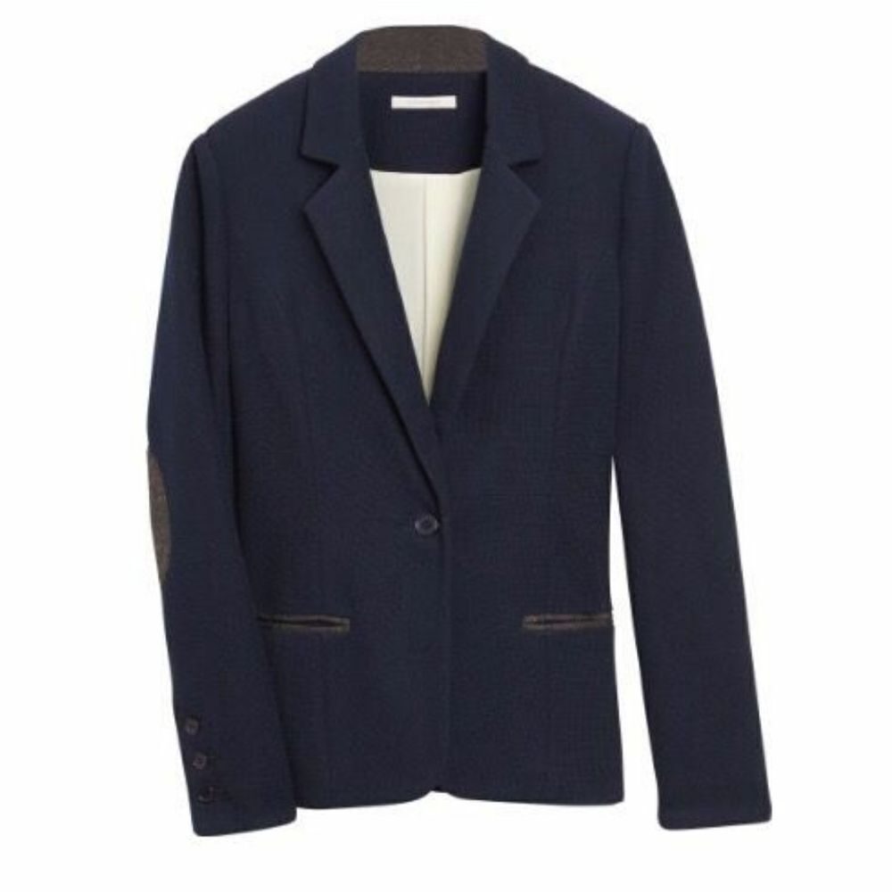 41HAWTHORN blazer Corinth navy blue wool elbow patch jacket S